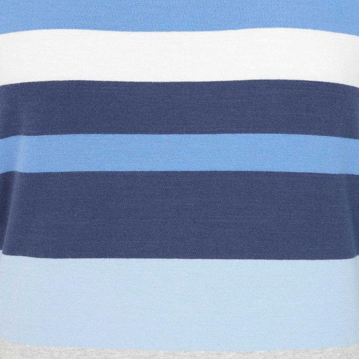 Winter Blue - Side - Lazy Jacks Womens-Ladies Multi Stripe Breton Top