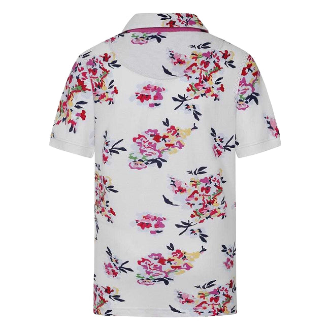 White - Back - Lazy Jacks Girls Wildflower Polo Shirt