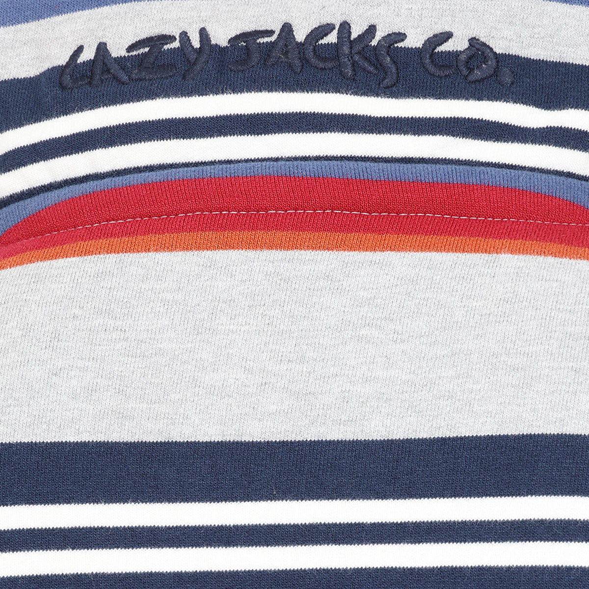 Grey Marl - Lifestyle - Lazy Jacks Mens Striped Quarter Zip Sweatshirt