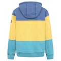 Navy-Green-Yellow - Back - Lazy Jacks Childrens-Kids Colour Block Heather Full Zip Hoodie