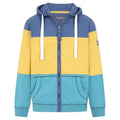 Navy-Green-Yellow - Front - Lazy Jacks Childrens-Kids Colour Block Heather Full Zip Hoodie
