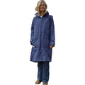 Blue - Pack Shot - Lazy Jacks Womens-Ladies Long Length Snug Fit Waterproof Jacket