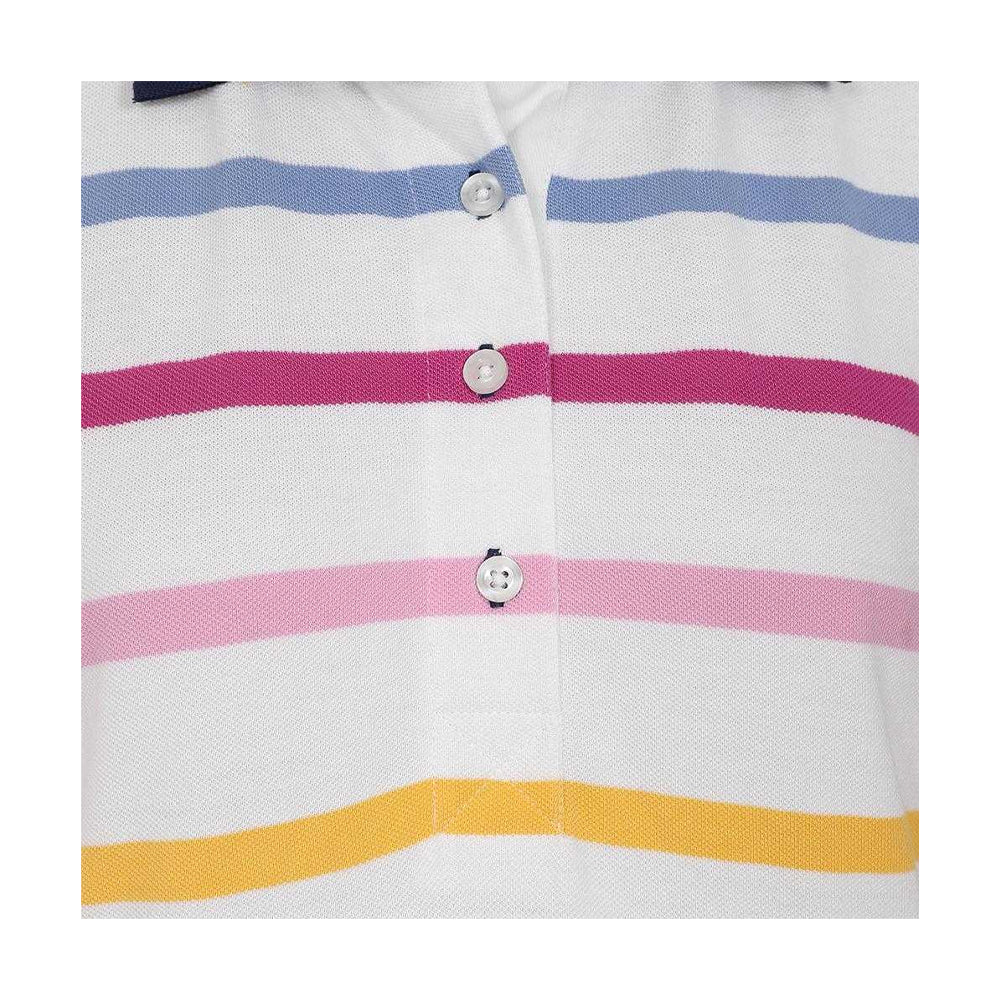 Multicoloured - Side - Lazy Jacks Womens-Ladies Pastel Stripes Polo Shirt