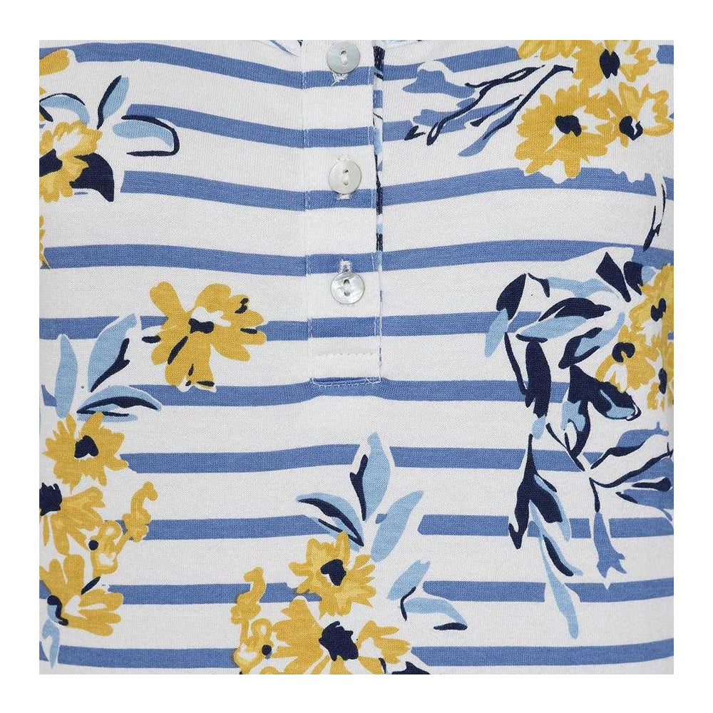 Blue-White - Lifestyle - Lazy Jacks Womens-Ladies Meadow Floral Stripes Vest Top