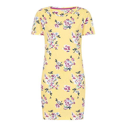 Yellow - Front - Lazy Jacks Womens-Ladies Wild Flowers Shirt Dress