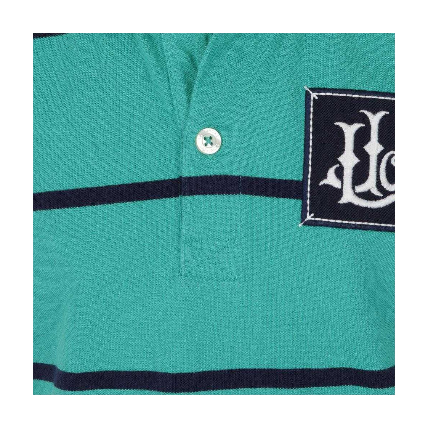 Mineral Green - Side - Lazy Jacks Boys Broad Stripe Polo Shirt