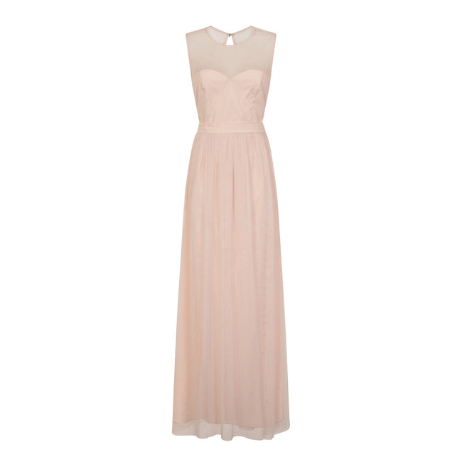 Pink - Front - Little Mistress Womens-Ladies Delphi Sweetheart Mesh Maxi Dress