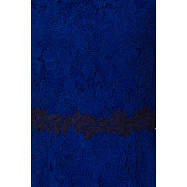 Blue - Side - Paper Dolls Womens-Ladies Blue Crochet Lace Bodycon Dress