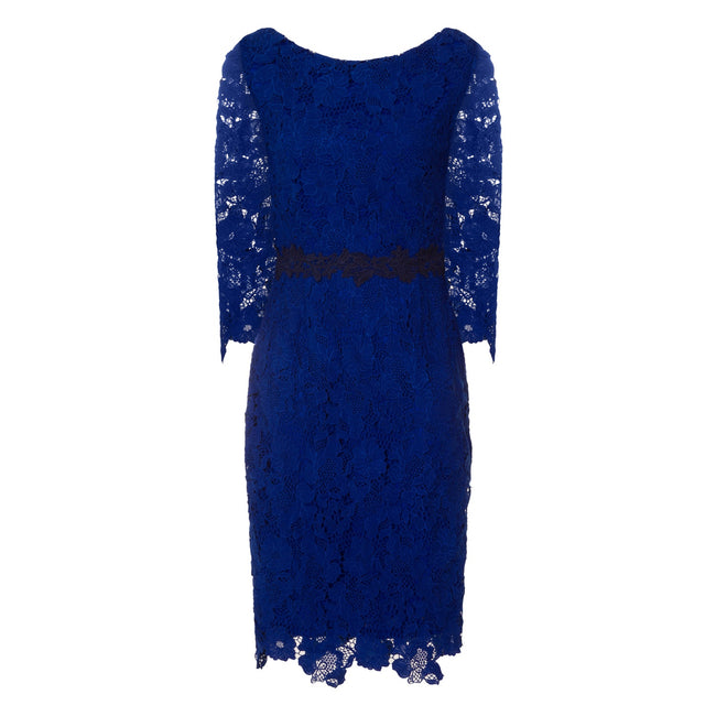 Blue - Front - Paper Dolls Womens-Ladies Blue Crochet Lace Bodycon Dress