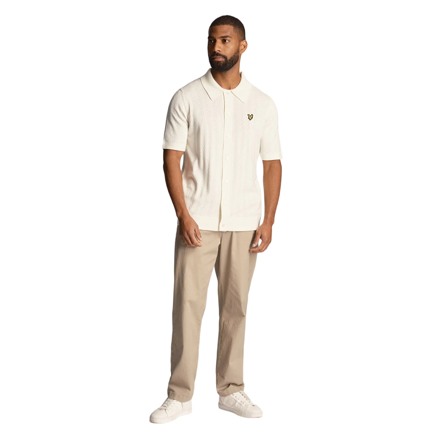 Chalk - Lifestyle - Lyle & Scott Mens Stripe Textured Polo Shirt