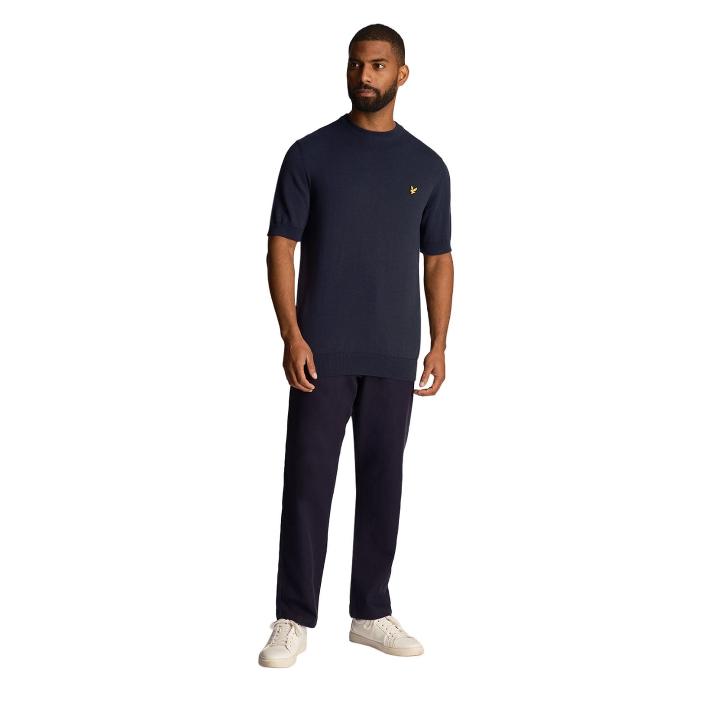 Dark Navy - Lifestyle - Lyle & Scott Mens Textured Stripe T-Shirt