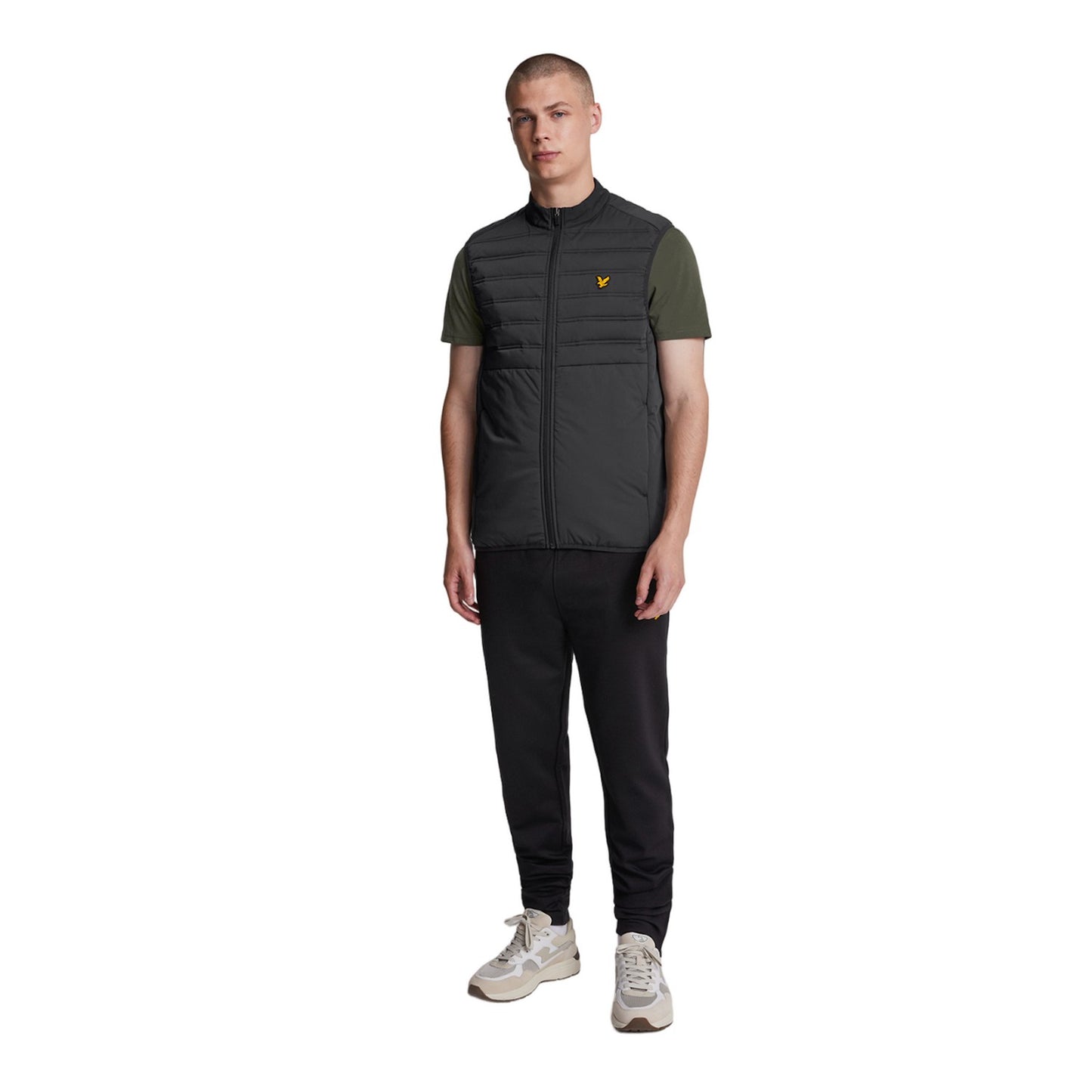 Jet Black - Lifestyle - Lyle & Scott Mens Double Baffle Hybrid Gilet