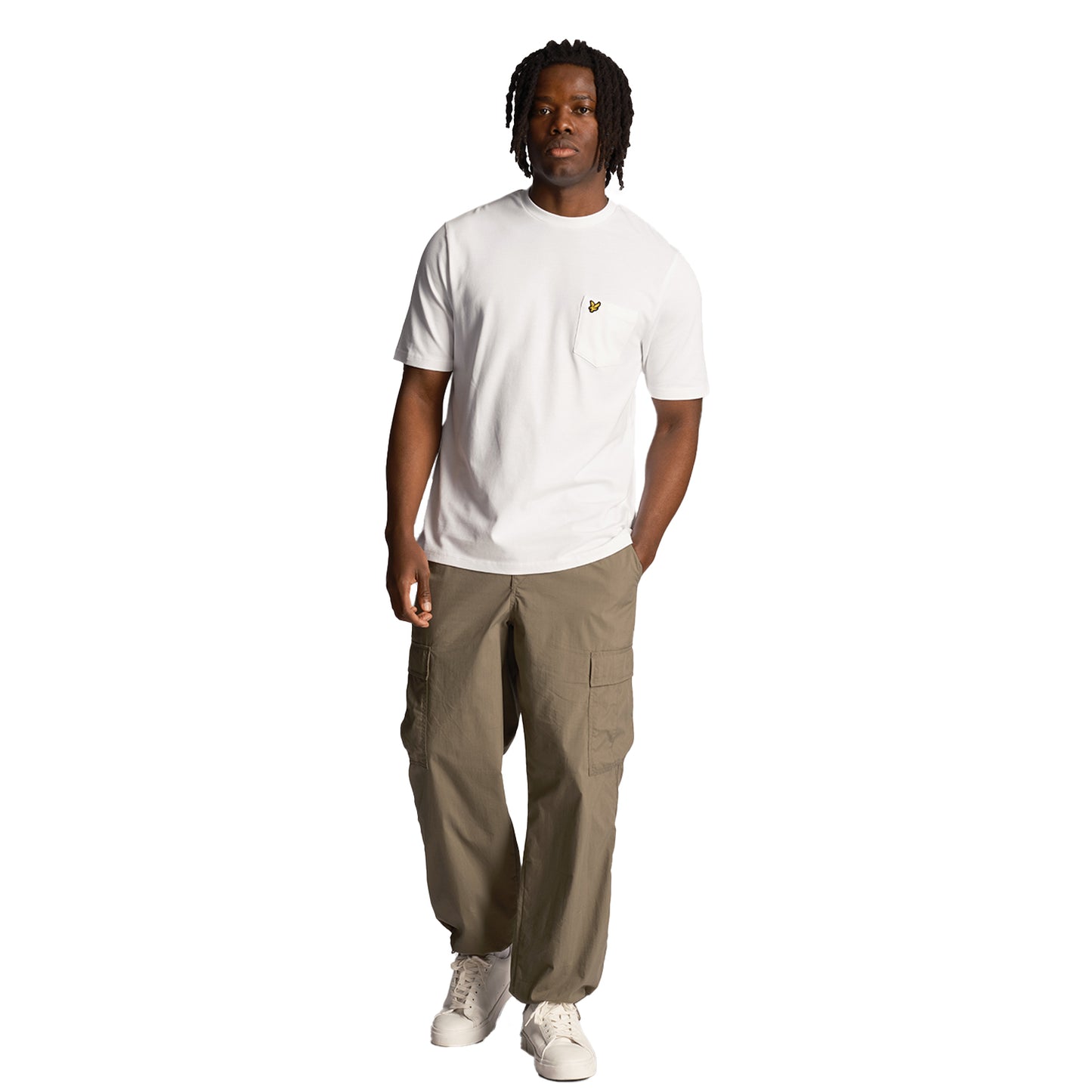 White - Side - Lyle & Scott Mens Plain Pique Pocket T-Shirt