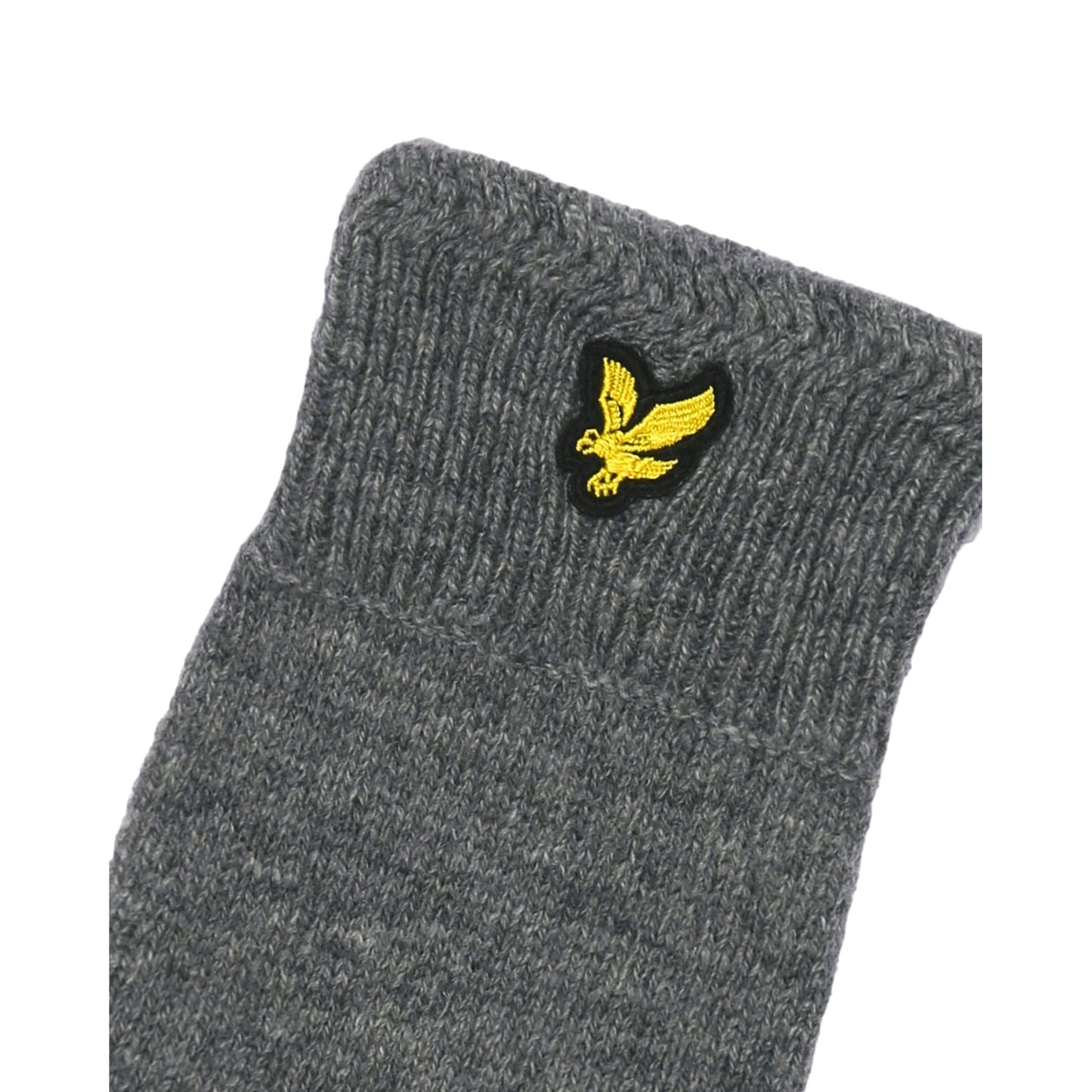Mid Grey Marl - Side - Lyle & Scott Racked Ribbed Gloves