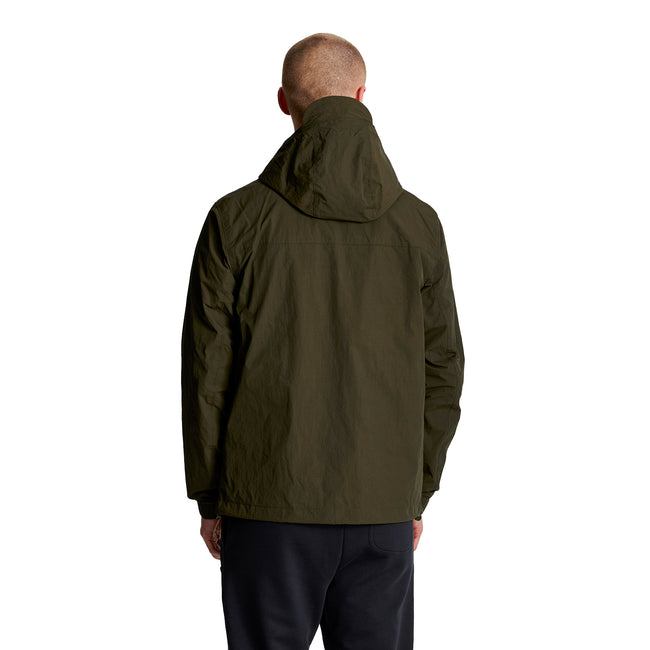 Olive - Back - Lyle & Scott Mens Hooded Pocket Jacket