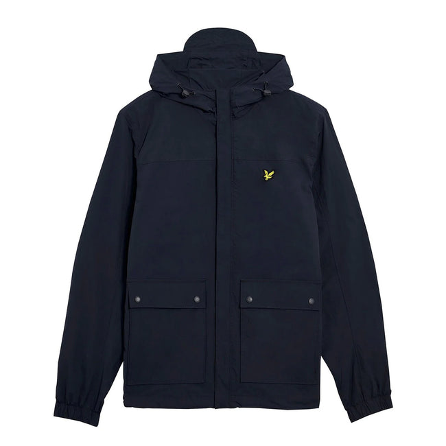 Dark Navy - Front - Lyle & Scott Mens Hooded Pocket Jacket