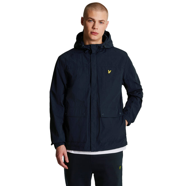 Dark Navy - Side - Lyle & Scott Mens Hooded Pocket Jacket