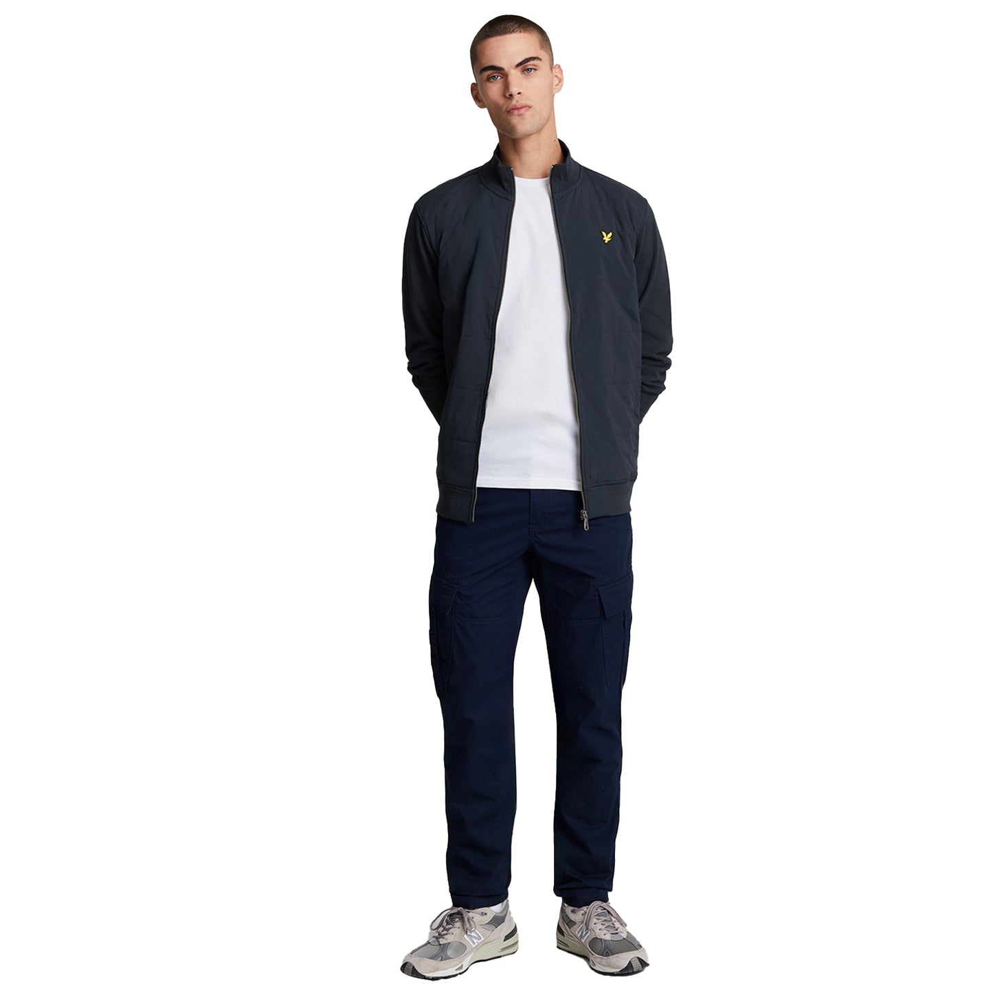Dark Navy - Lifestyle - Lyle & Scott Mens Baffled Stitching Track Jacket