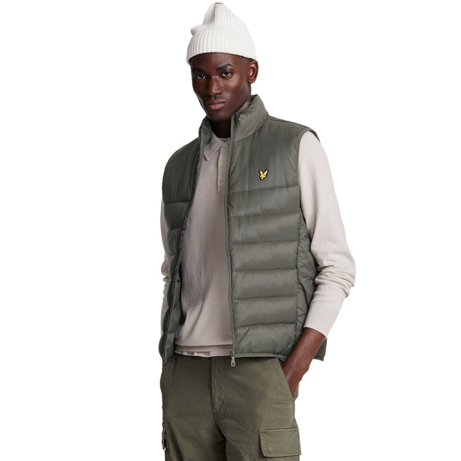 Olive - Back - Lyle & Scott Mens Padded Gilet