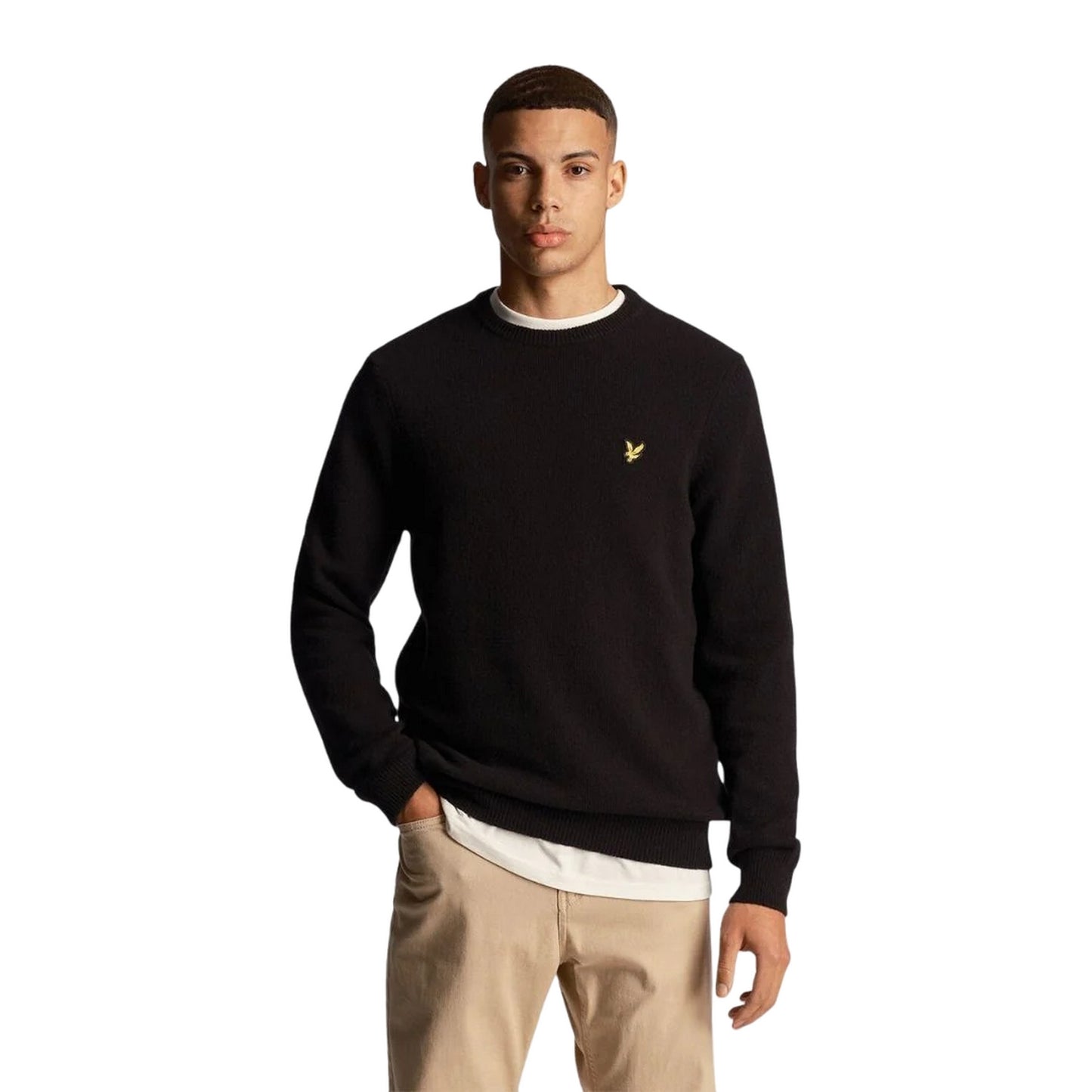 Jet Black - Side - Lyle & Scott Mens Ribbed Mock Neck Jumper