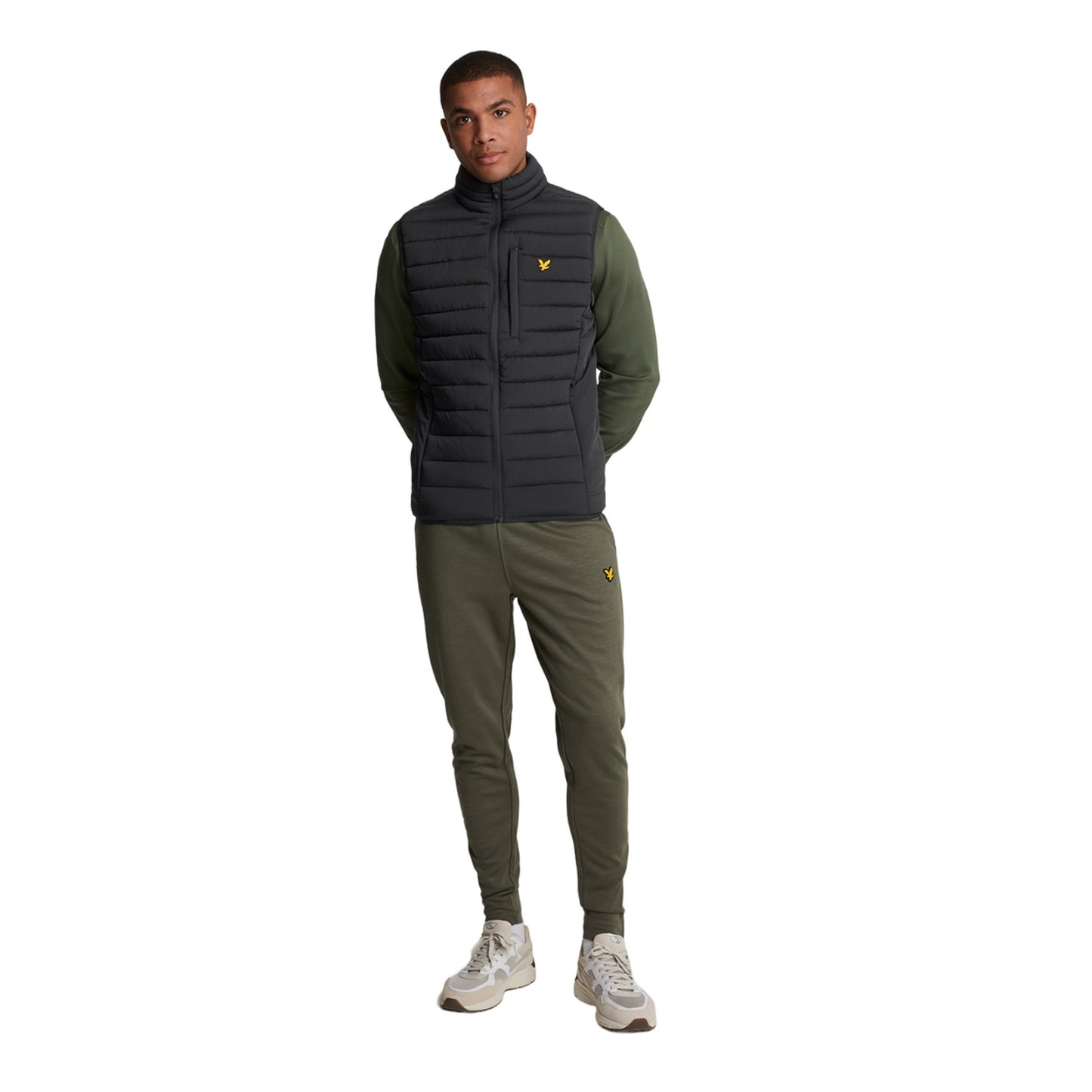 Jet Black - Lifestyle - Lyle & Scott Mens Stretch Quilted Sports Gilet