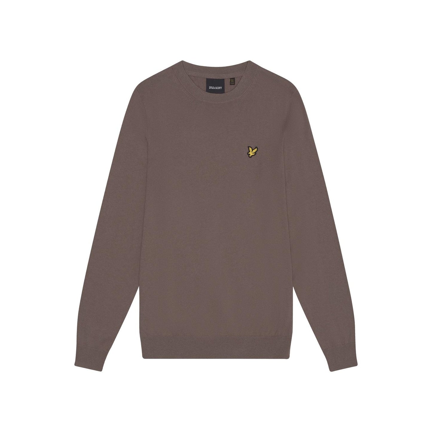 Heritage Taupe - Front - Lyle & Scott Mens Cotton Merino Crew Neck Jumper