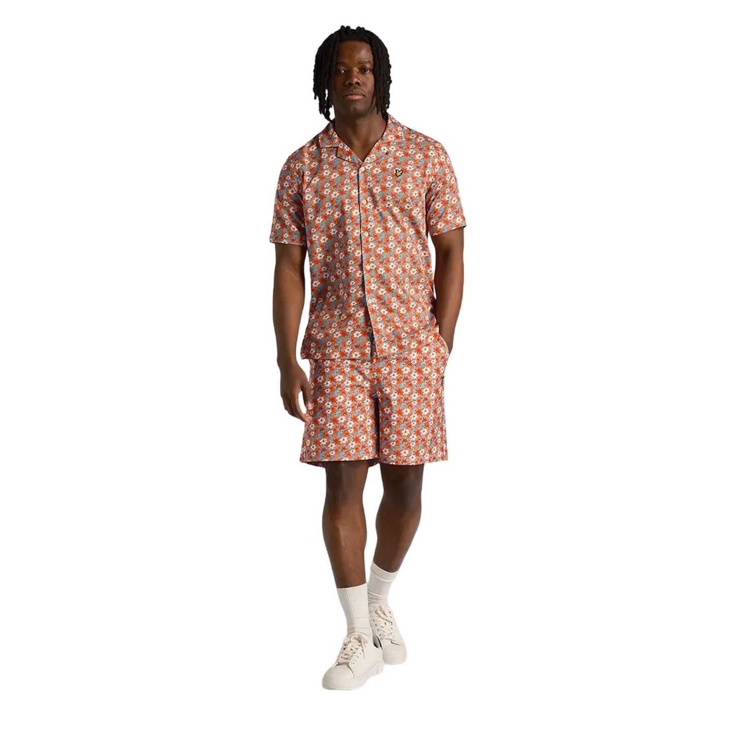 Tangerine Tango - Side - Lyle & Scott Mens Resort Floral Shirt
