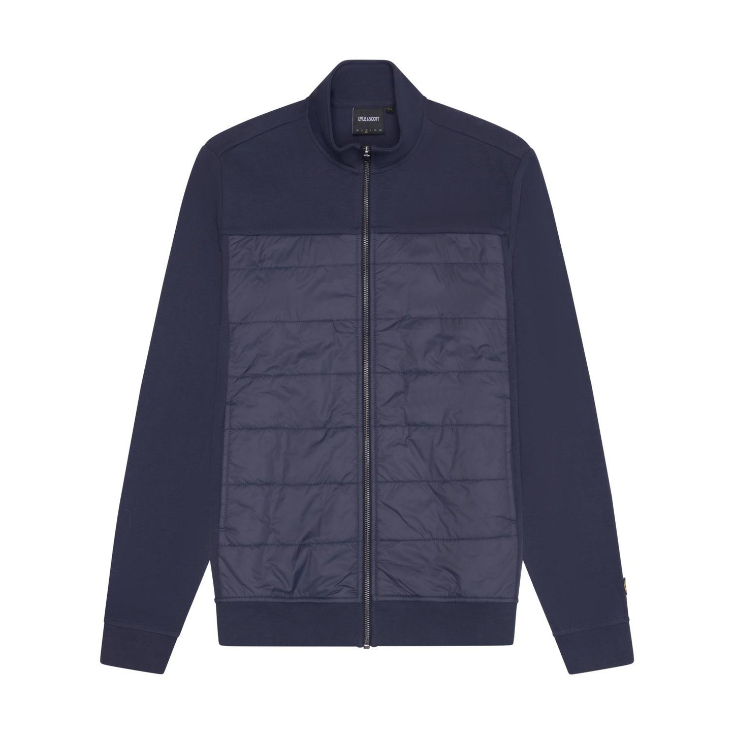 Navy Night - Front - Lyle & Scott Mens Panelled Hybrid Bomber Jacket