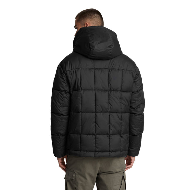 Jet Black - Back - Lyle & Scott Mens Quilted Panelled Jacket