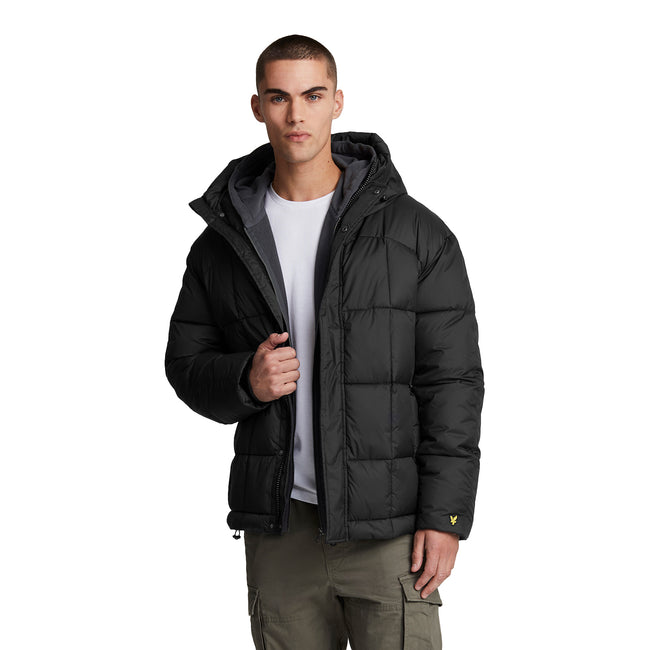 Jet Black - Front - Lyle & Scott Mens Quilted Panelled Jacket