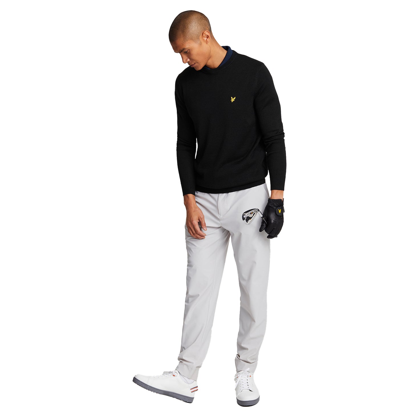 Jet Black - Lifestyle - Lyle & Scott Mens Crew Neck Golf Jumper