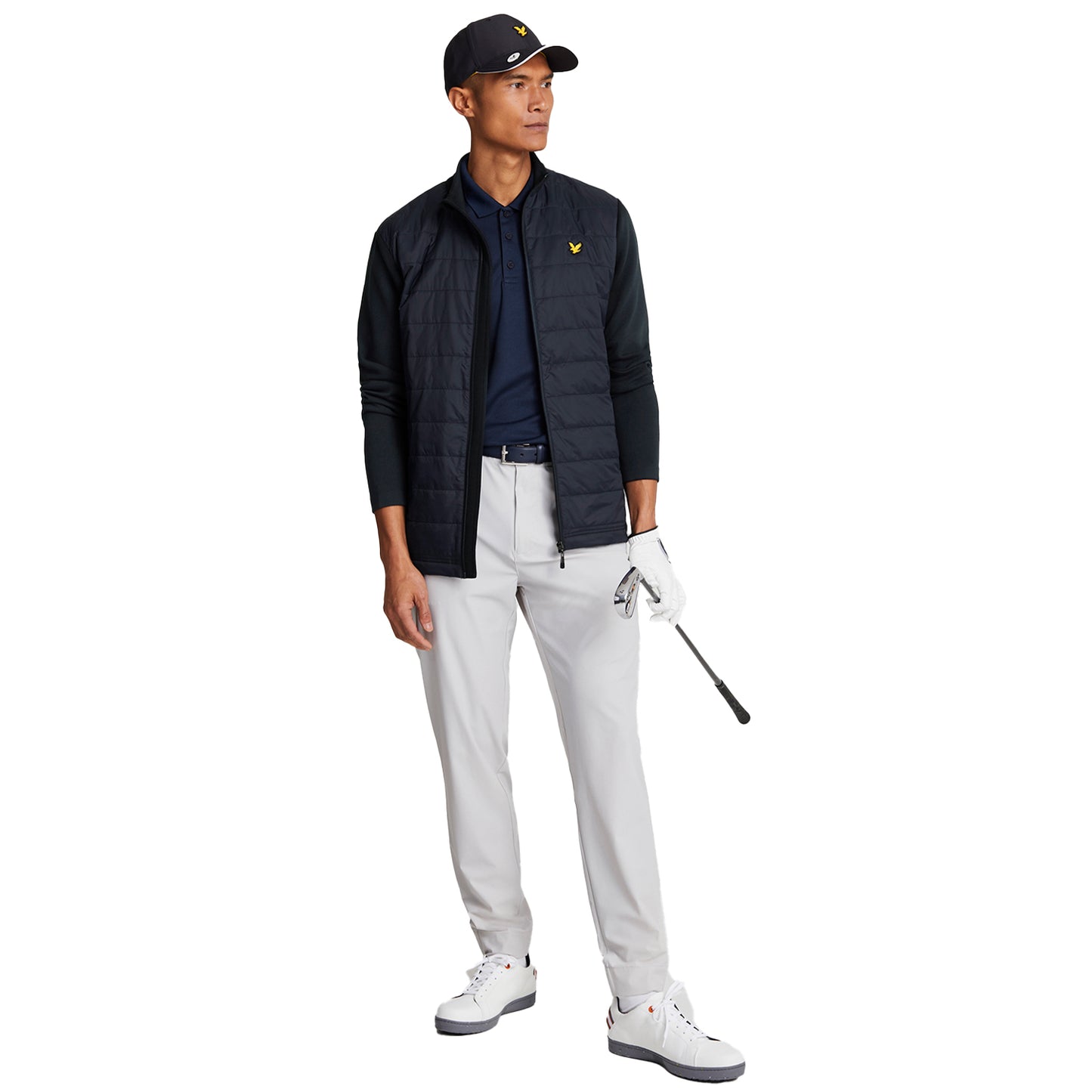 Dark Navy - Side - Lyle & Scott Mens Baffle Quilted Jacket
