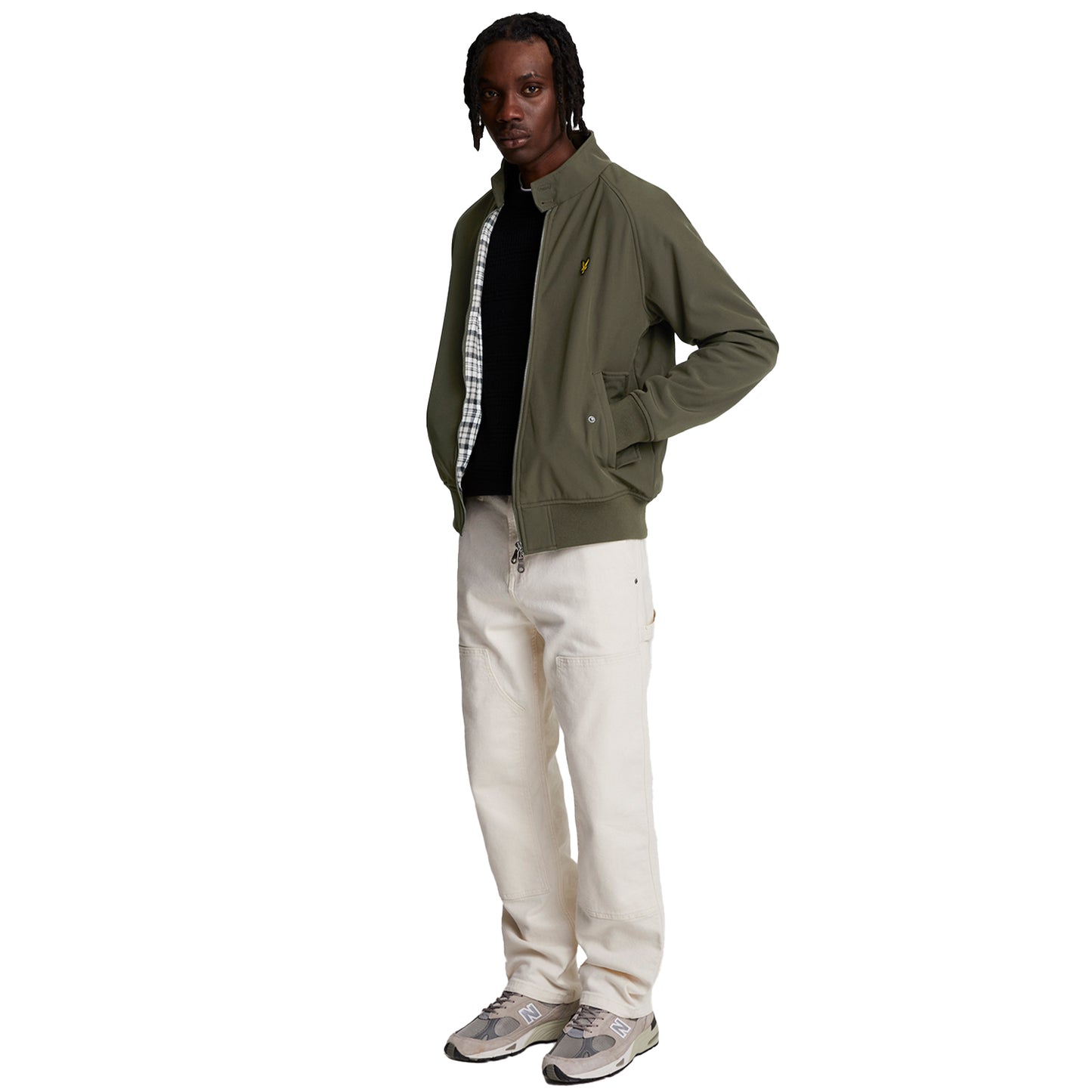 Olive - Side - Lyle & Scott Mens Harrington Soft Shell Jacket