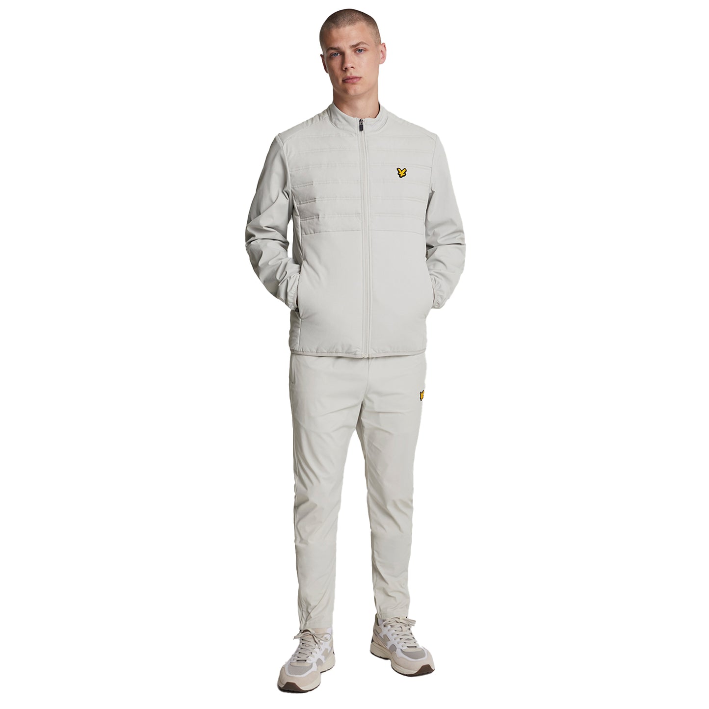 Pebble - Side - Lyle & Scott Mens Double Baffle Hybrid Jacket