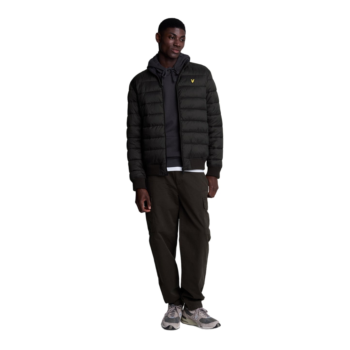 Jet Black - Lifestyle - Lyle & Scott Mens Funnel Neck Padded Jacket