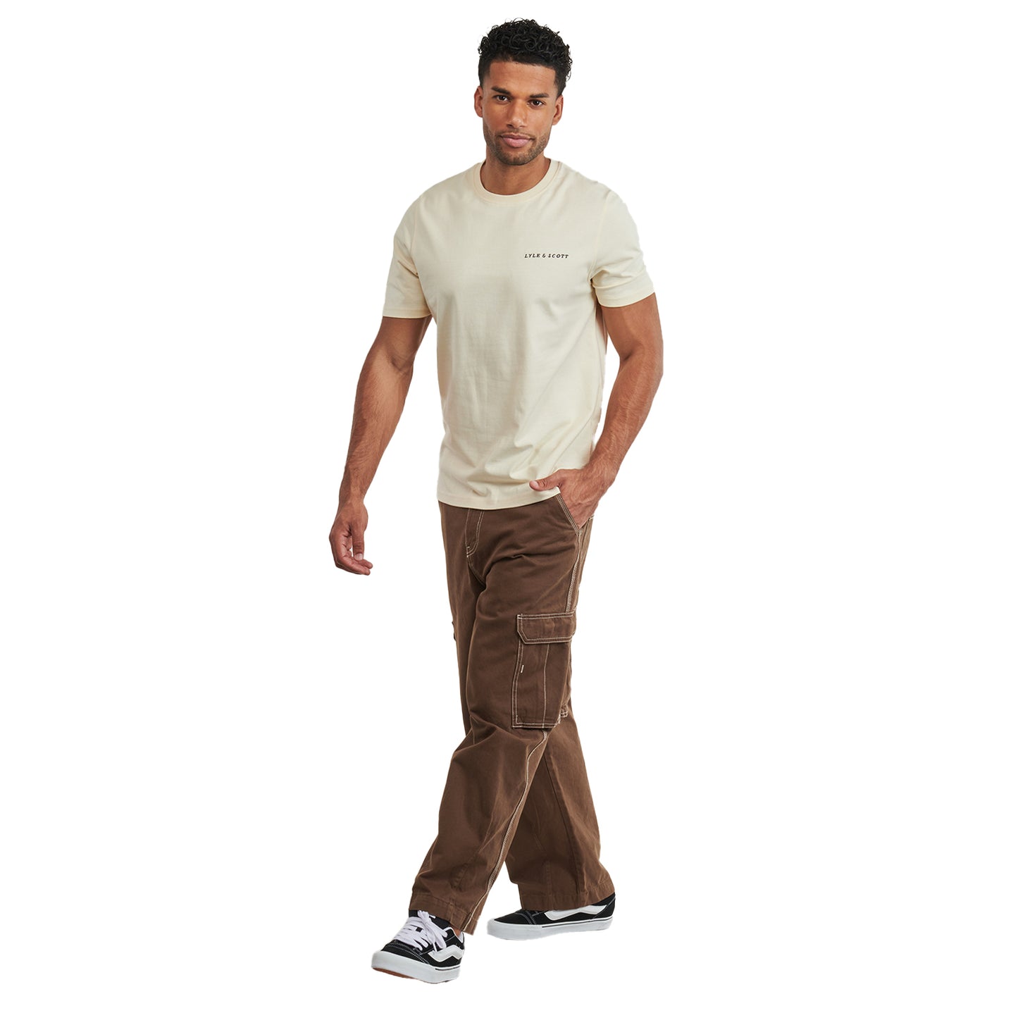 Beige - Lifestyle - Lyle & Scott Mens Script T-Shirt