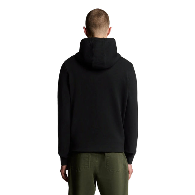 Jet Black - Side - Lyle & Scott Mens Cheers To Tradition Graphic Loopback Hoodie