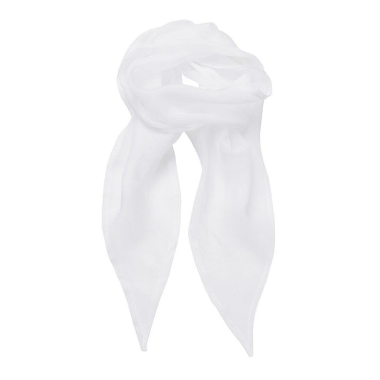 White - Front - Premier Womens-Ladies Chiffon Scarf