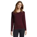 Oxblood - Front - SOLS Womens-Ladies Imperial Long-Sleeved T-Shirt