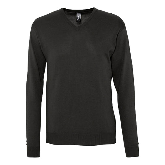 Black - Front - SOLS Mens Galaxy V Neck Jumper