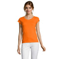 Orange - Front - SOLS Womens-Ladies Moon V Neck T-Shirt