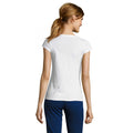 White - Back - SOLS Womens-Ladies Moon V Neck T-Shirt