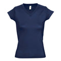French Navy - Front - SOLS Womens-Ladies Moon V Neck T-Shirt