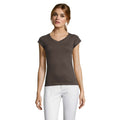 Dark Grey Solid - Front - SOLS Womens-Ladies Moon V Neck T-Shirt