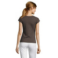 Dark Grey Solid - Back - SOLS Womens-Ladies Moon V Neck T-Shirt
