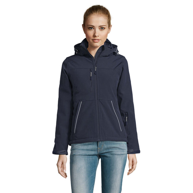 French Navy - Front - SOLS Womens-Ladies Rock Padded Soft Shell Jacket