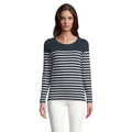 French Navy - Front - SOLS Womens-Ladies Matelot Striped Long-Sleeved T-Shirt