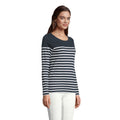 French Navy - Side - SOLS Womens-Ladies Matelot Striped Long-Sleeved T-Shirt