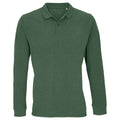 Bottle Green - Front - SOLS Unisex Adult Planet Long-Sleeved Polo Shirt