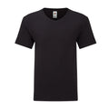 Black - Front - Fruit of the Loom Unisex Adult Iconic V Neck T-Shirt